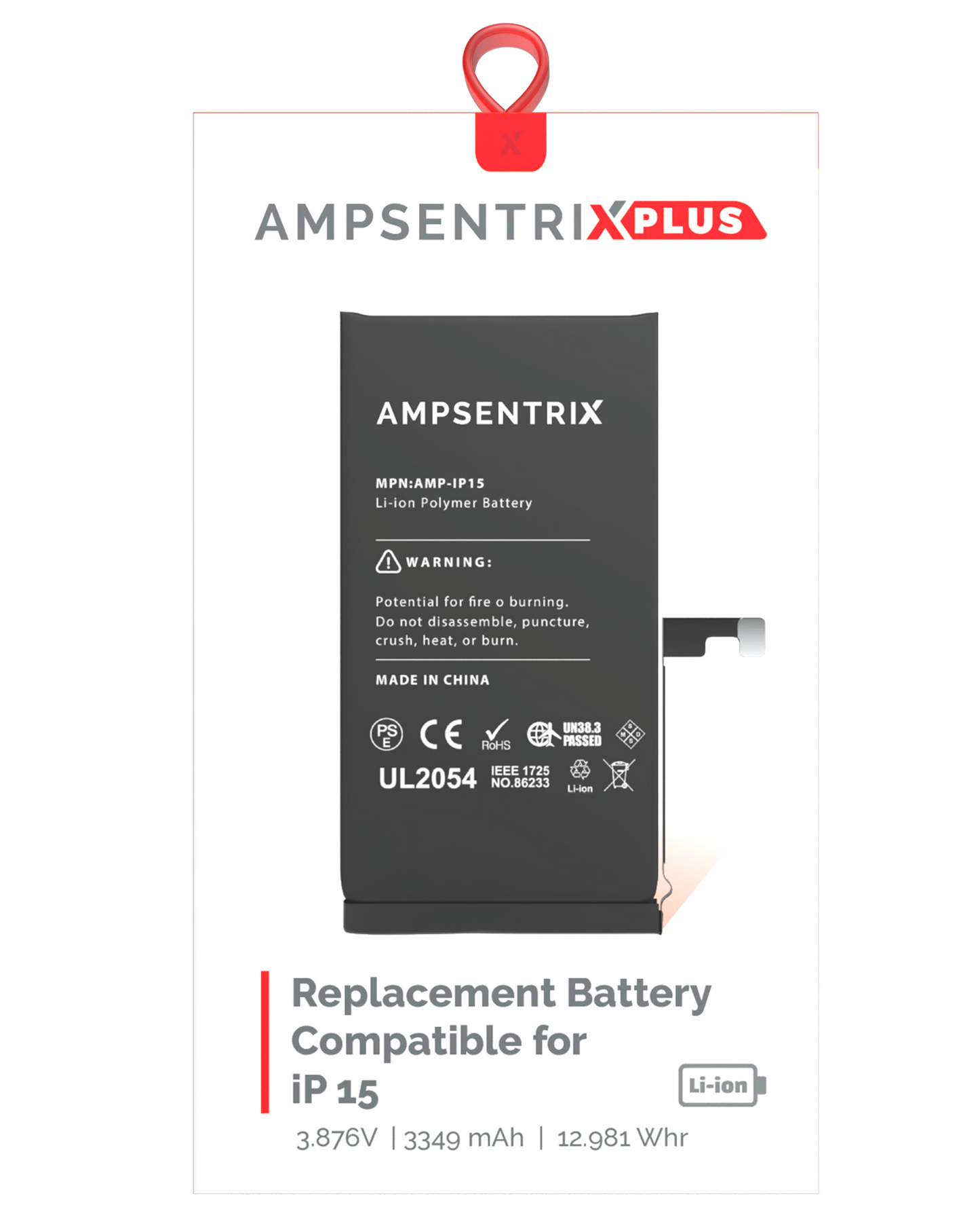Bateria AmpSentrix Plus iPhone 15