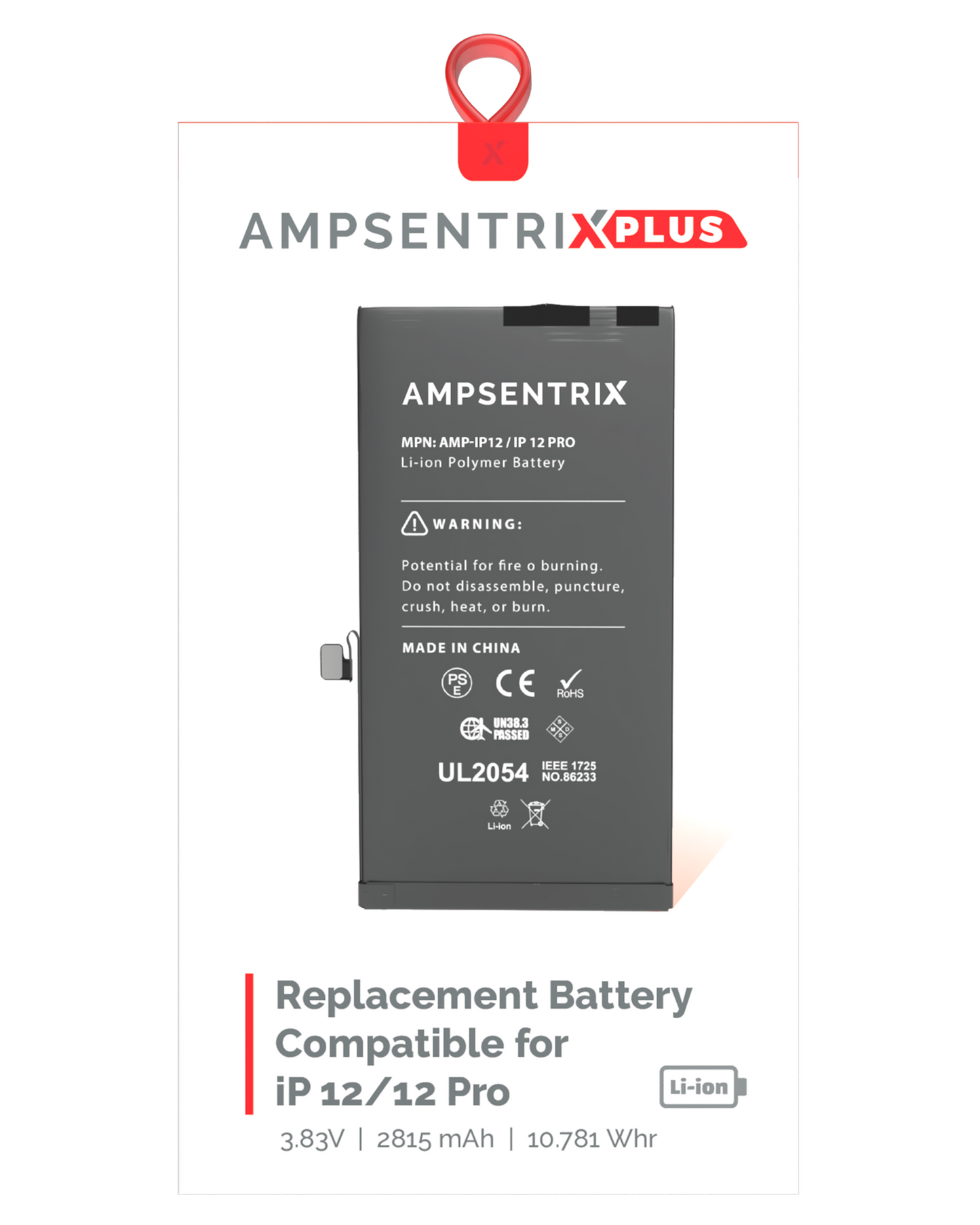 Batería AmpSentrix Plus iPhone 12 / 12 Pro