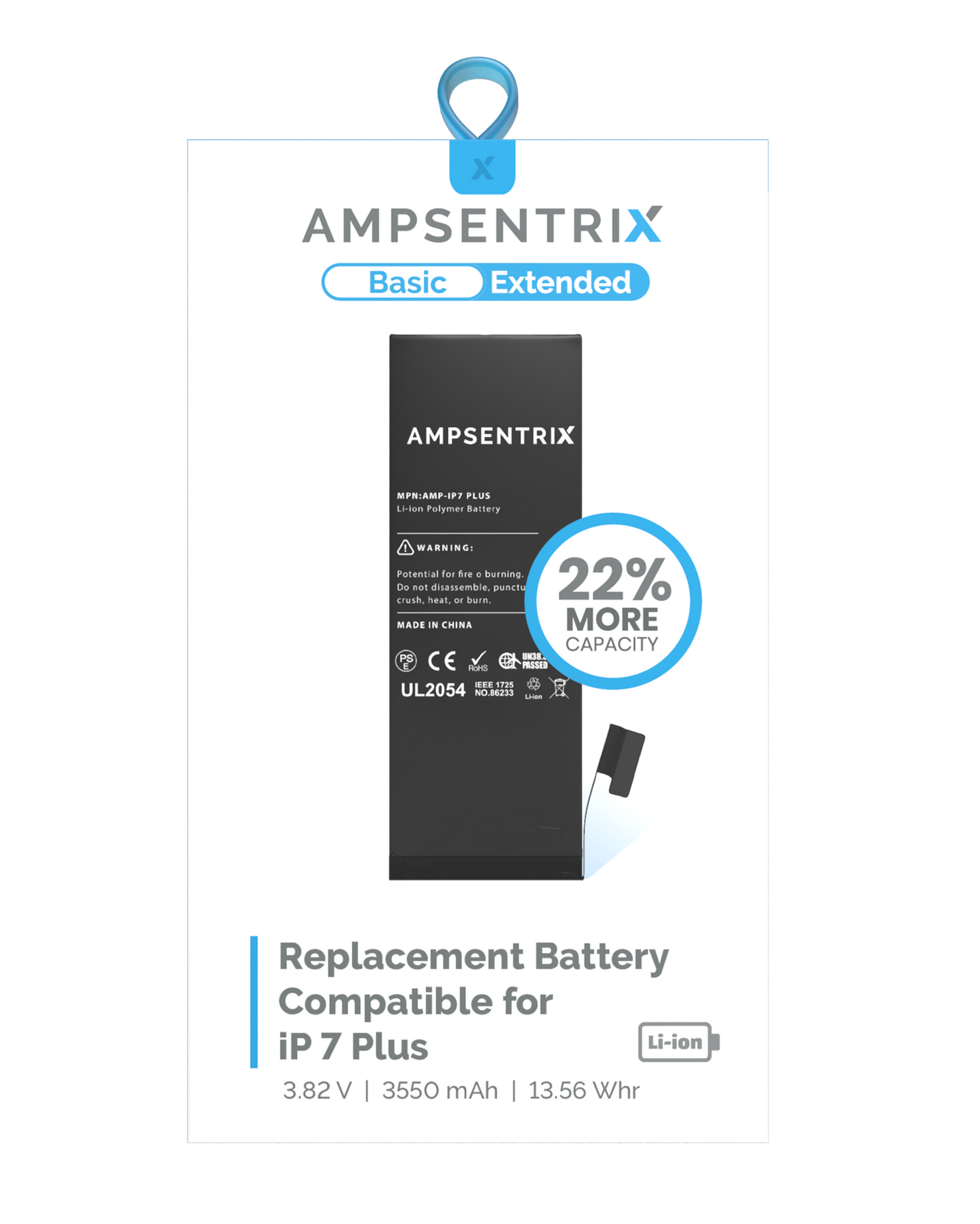 Bateria AmpSentrix Basic Cap. Extendida iPhone 7 Plus