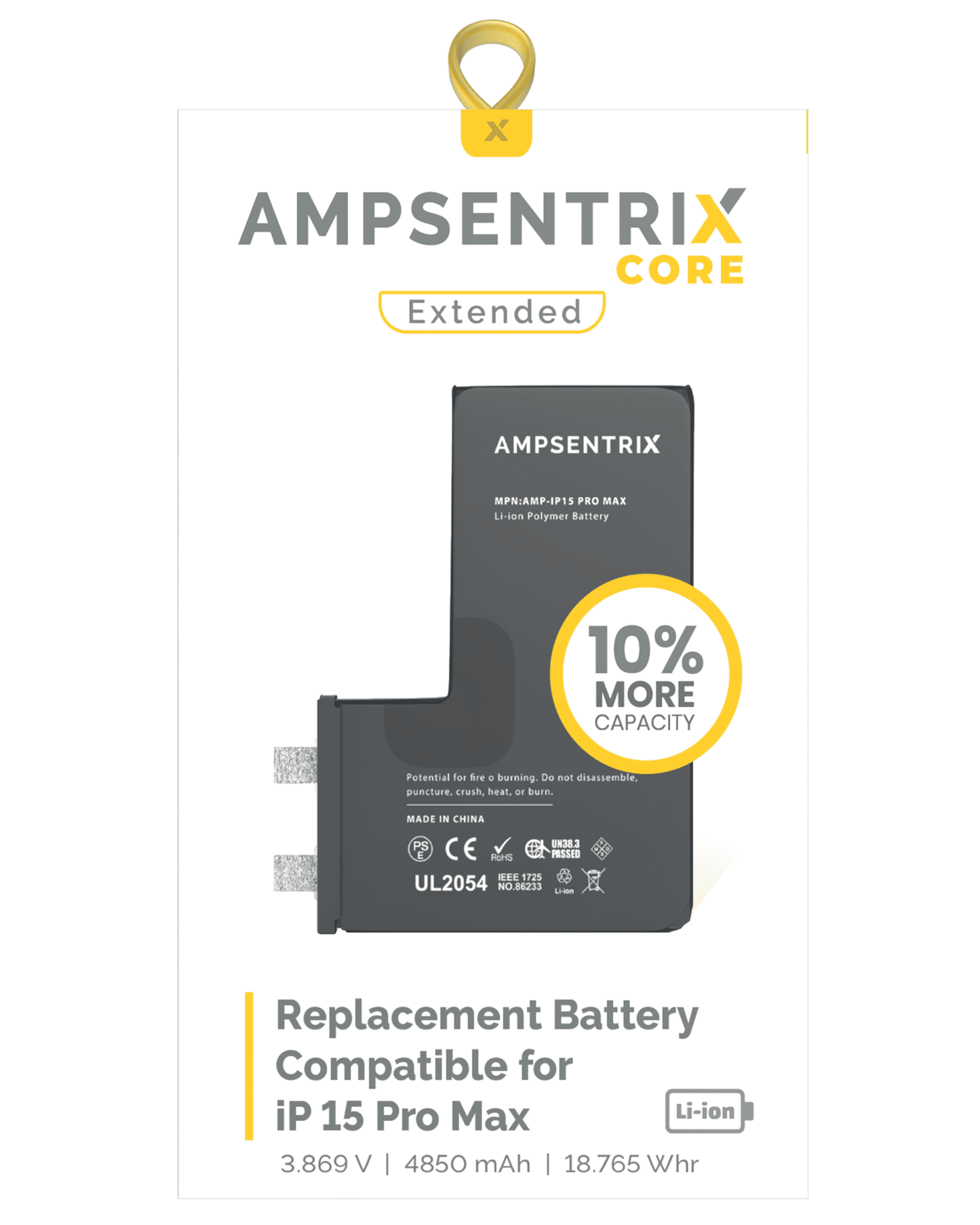 Bateria Ampsentrix Core iPhone 15 Pro Max