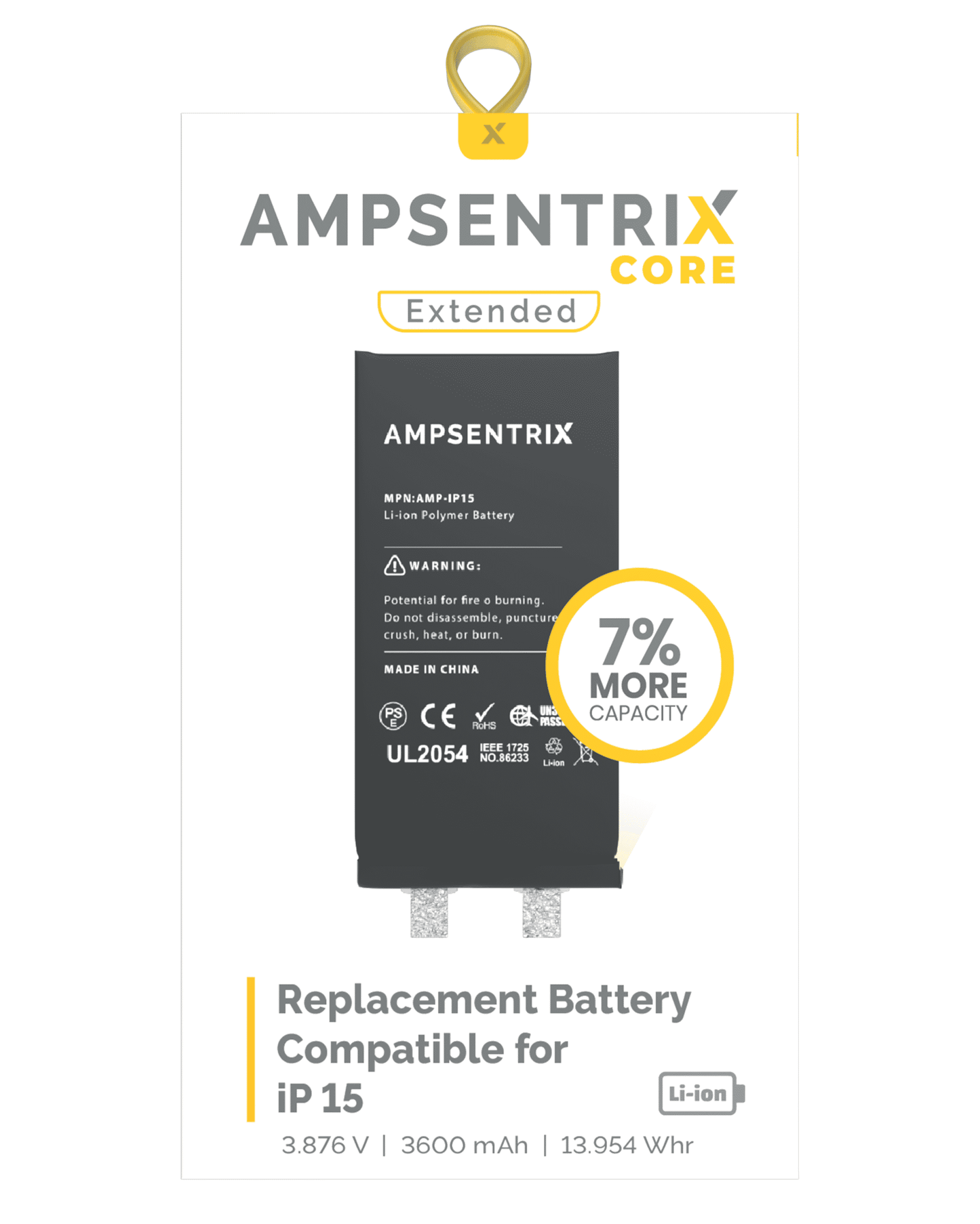 Bateria Ampsentrix Core iPhone 15