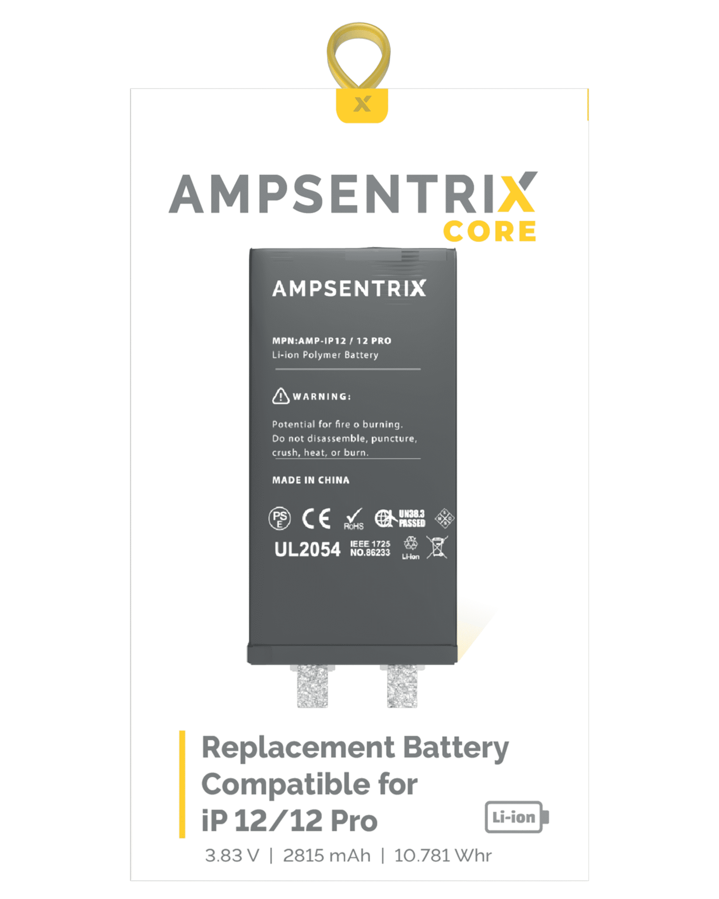 Bateria Ampsentix Core iPhone 12/12 pro