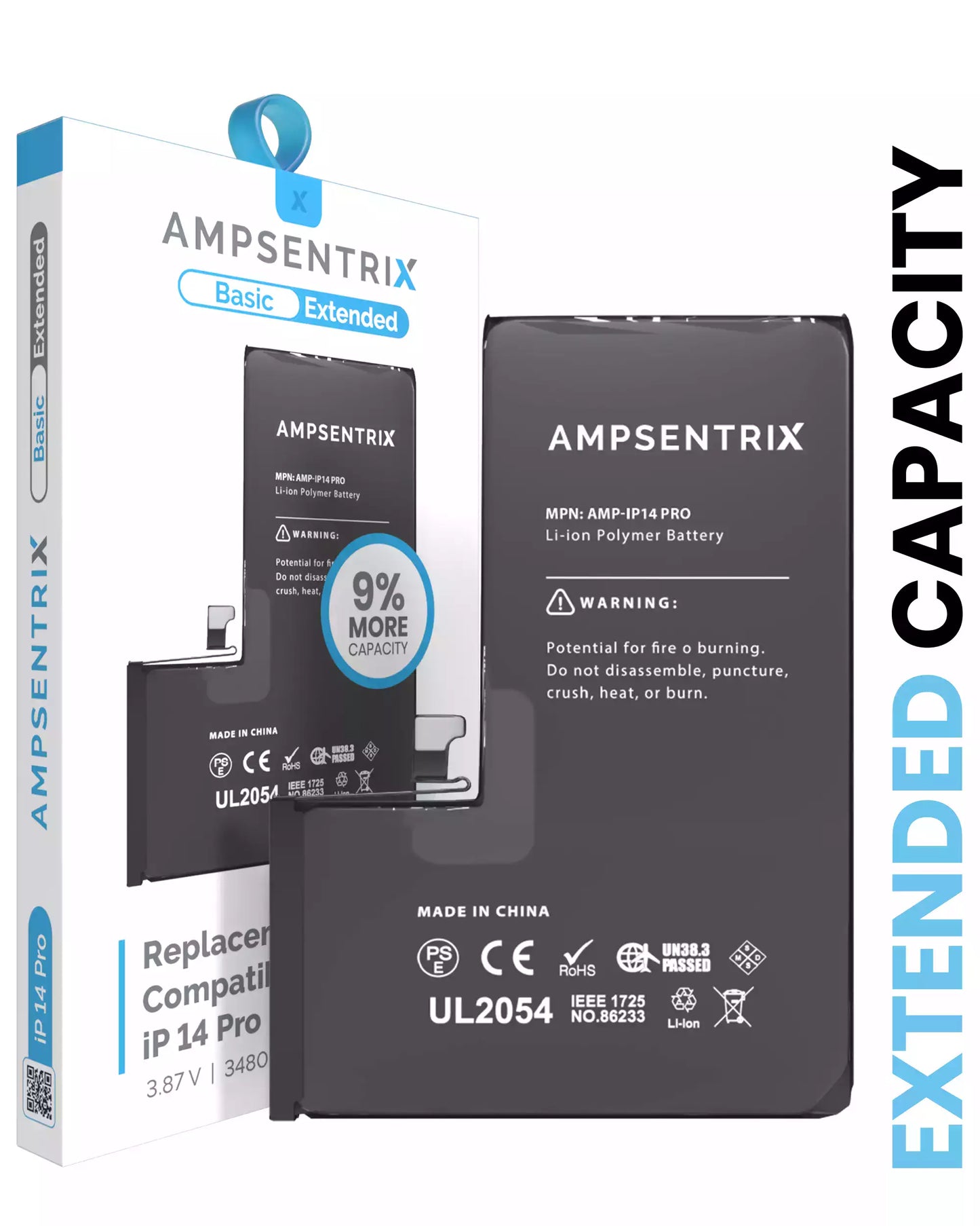 Bateria AmpSentrix Basic Cap. Extendida iPhone 14 Pro