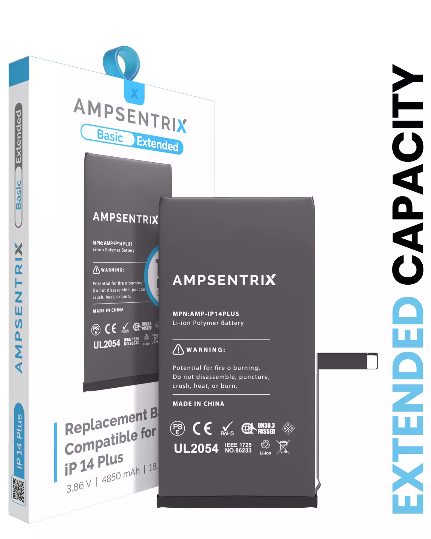Bateria AmpSentrix Basic Cap. Extendida iPhone 14 Plus