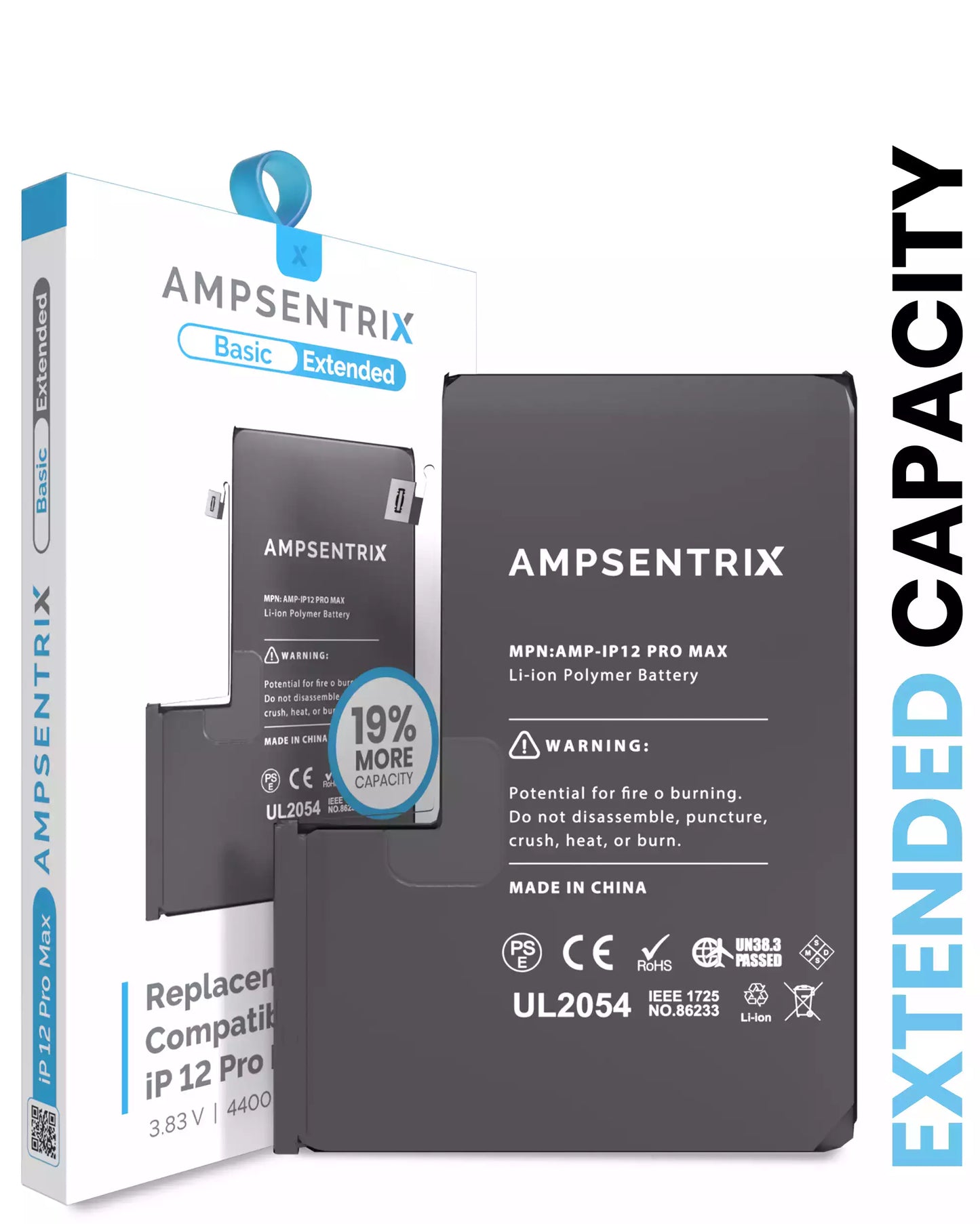 Bateria AmpSentrix Basic Cap. Extendida iPhone 12 Pro Max