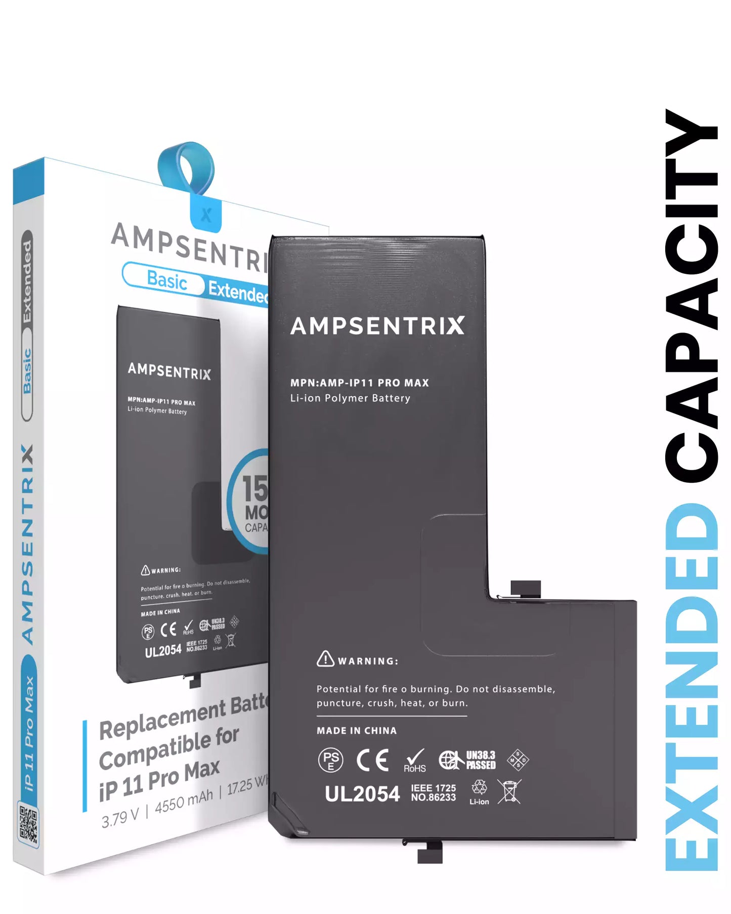 Bateria AmpSentrix Basic Cap. Extendida iPhone 11 Pro Max