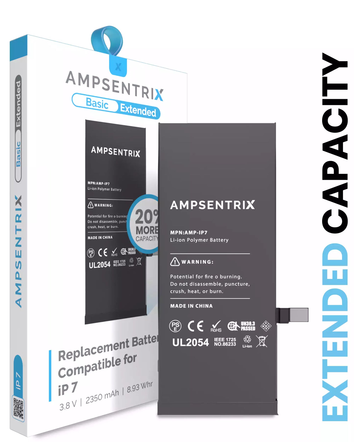 Bateria AmpSentrix Basic Cap. Extendida iPhone 7