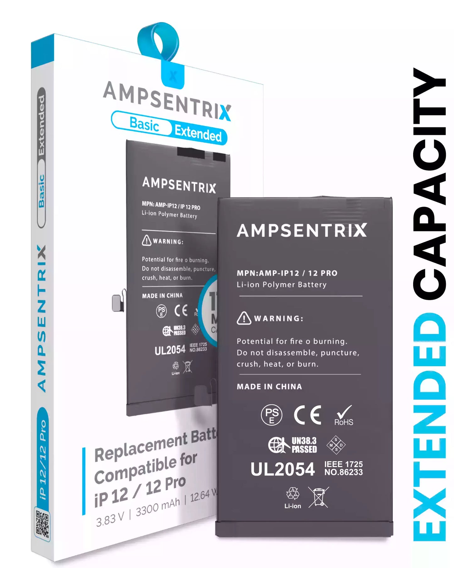 Bateria AmpSentrix Basic Cap. Extendida iPhone 12 / 12 Pro