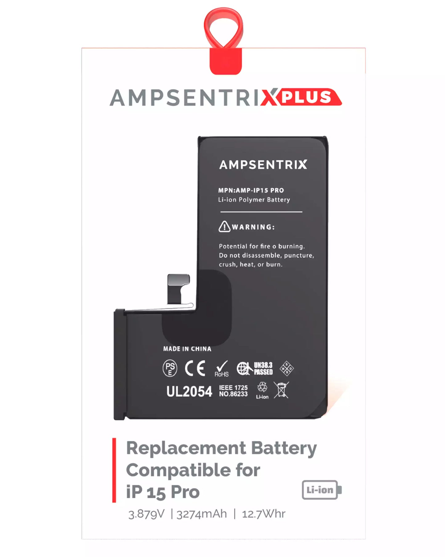 Bateria AmpSentrix Plus iPhone 15 Pro