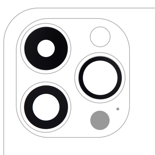 Lente de cámara trasera (solo cristal) con adhesivo para iPhone 14 Pro/14 Pro Max (juego de 3 piezas) (Premium) (Zafiro auténtico)