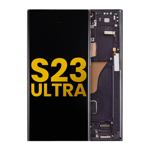Pantalla OLED con marco para Samsung Galaxy S23 Ultra (EE. UU. e internacional) (reacondicionada) (Phantom Black)