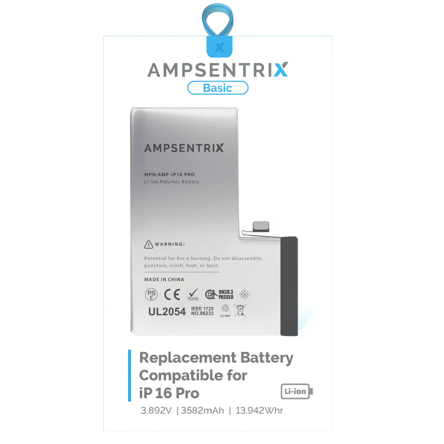 Bateria Ampsentix Basic iPhone 16 Pro