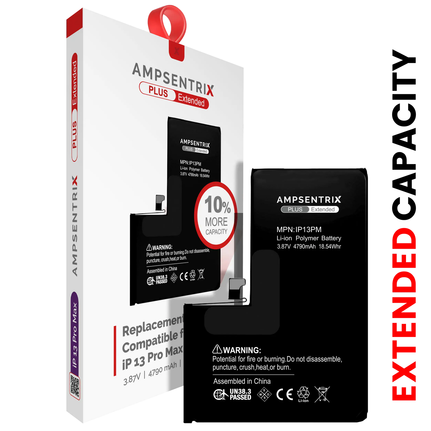 Batería autoprogramable para iPhone 13 Pro Max (AmpSentrix Plus Extended)