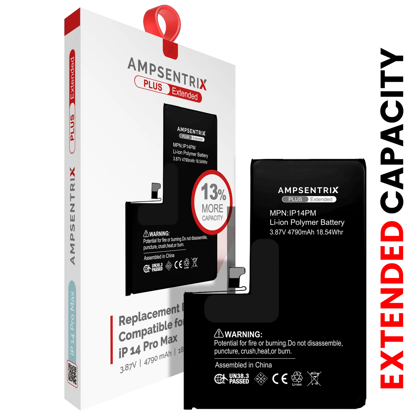 Batería de repuesto para iPhone 14 Pro Max (AmpSentrix Plus Extended)