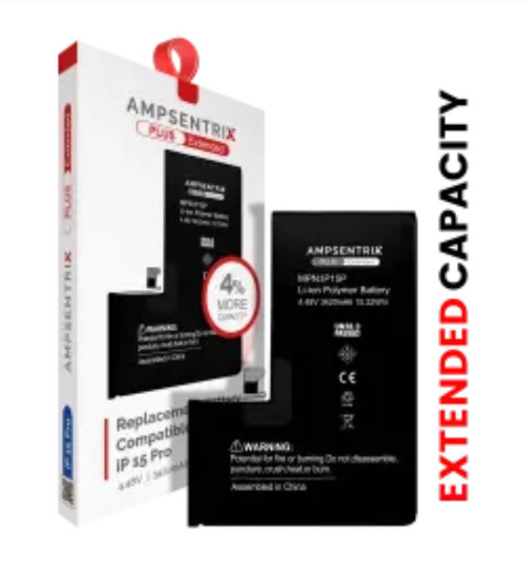 Batería de repuesto para iPhone 15 Pro (AmpSentrix Plus Extended)