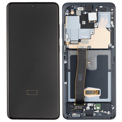 Ensamblaje OLED con marco para Samsung Galaxy S20 Ultra 5G (Aftermarket Plus) (Negro Cósmico)