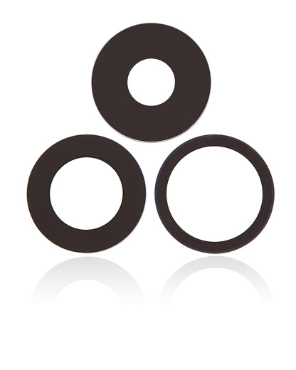 Lente de cámara trasera (solo cristal) con adhesivo para iPhone 14 Pro/14 Pro Max (juego de 3 piezas) (Premium) (Zafiro auténtico)