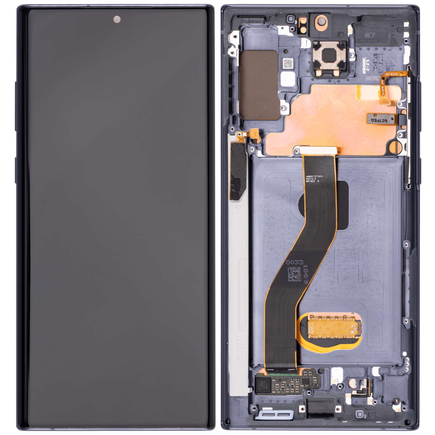 Conjunto OLED con marco para Samsung Galaxy Note 10 Plus/5G (Plus de repuesto) (Negro Aura)