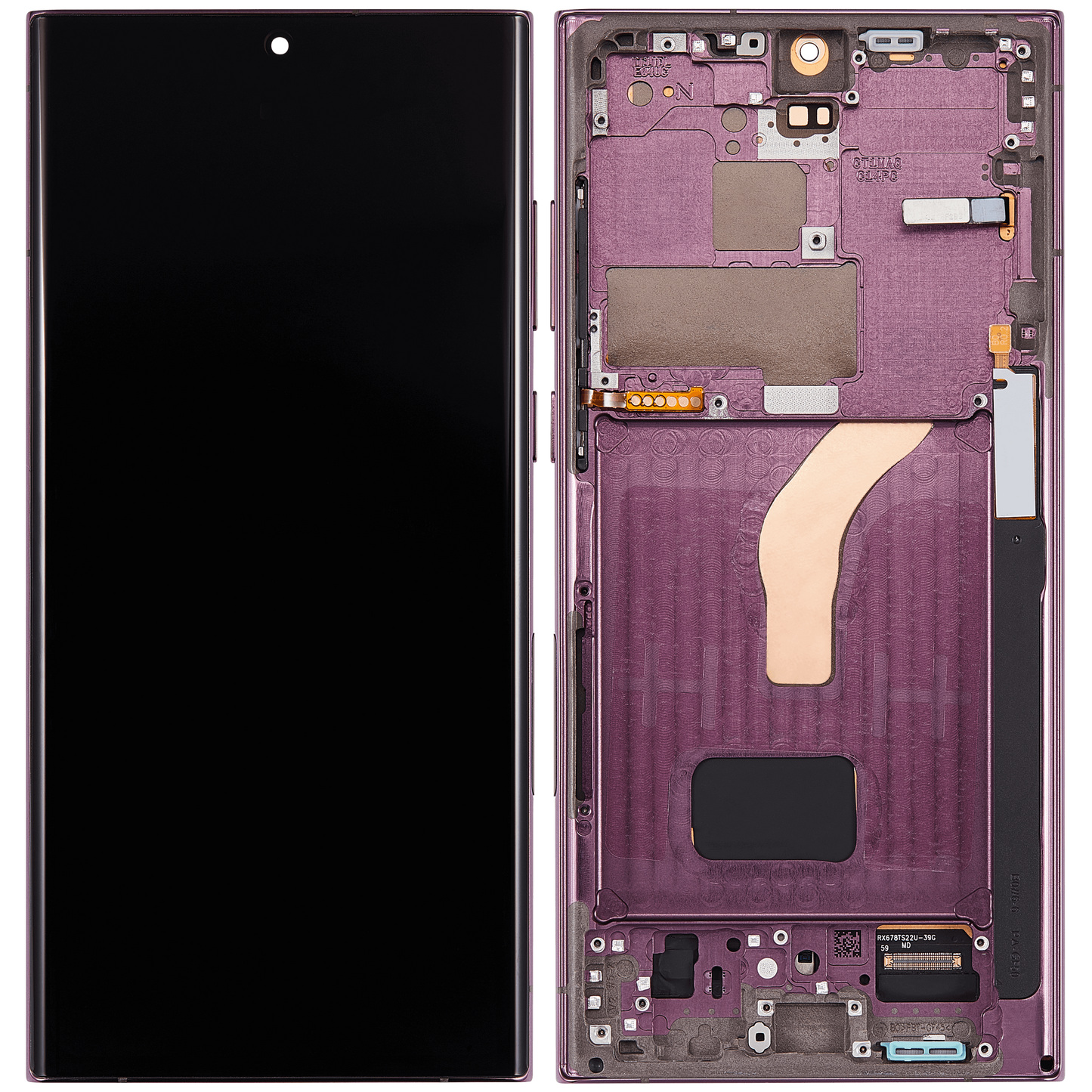OLED Assembly With Frame For Samsung Galaxy S22 Ultra 5G (US & International Version) (Aftermarket Plus) (Burgundy)