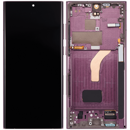 OLED Assembly With Frame For Samsung Galaxy S22 Ultra 5G (US & International Version) (Aftermarket Plus) (Burgundy)