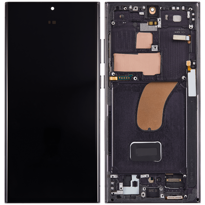 Pantalla OLED con marco para Samsung Galaxy S23 Ultra (EE. UU. e internacional) (reacondicionada) (Phantom Black)