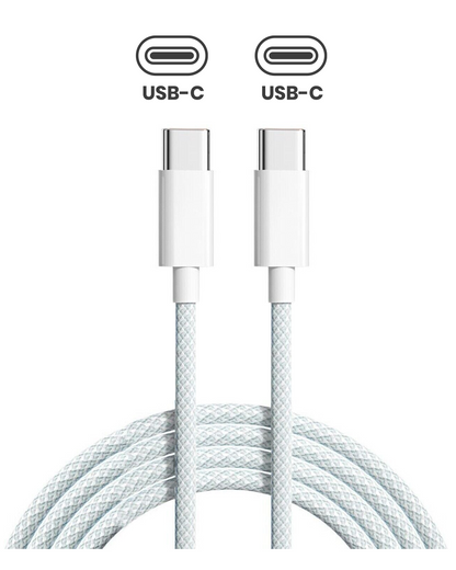 Cable trenzado USB-C a C para iPhone/iPad (1 m) (Nuevo, Calidad OEM)