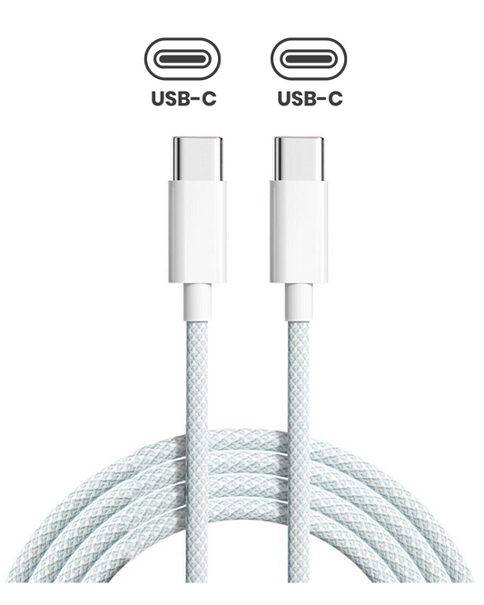 Cable trenzado USB-C a C para iPhone/iPad (1 m) (Nuevo, Calidad OEM)
