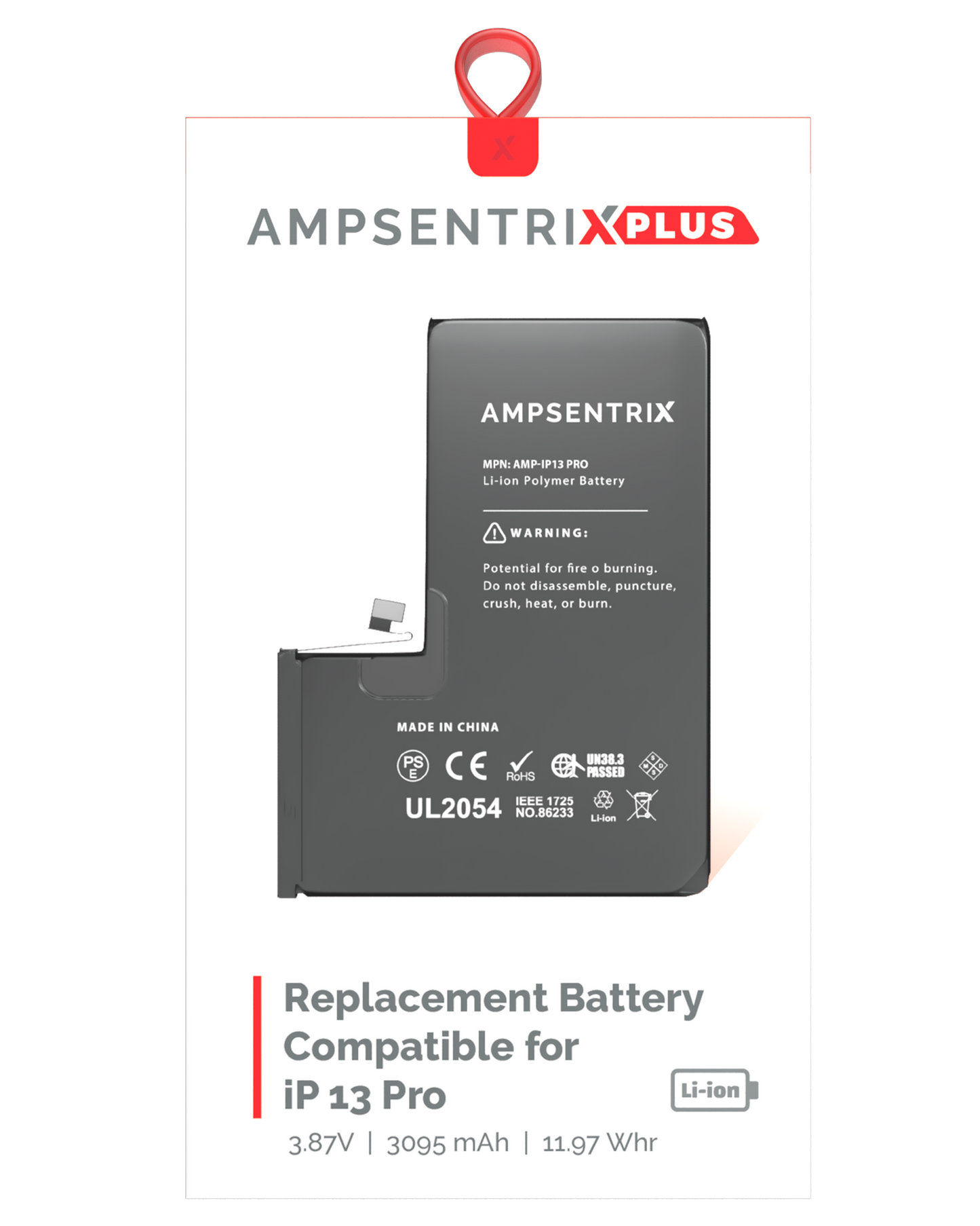 Batería AmpSentrix Plus iPhone 13 Pro
