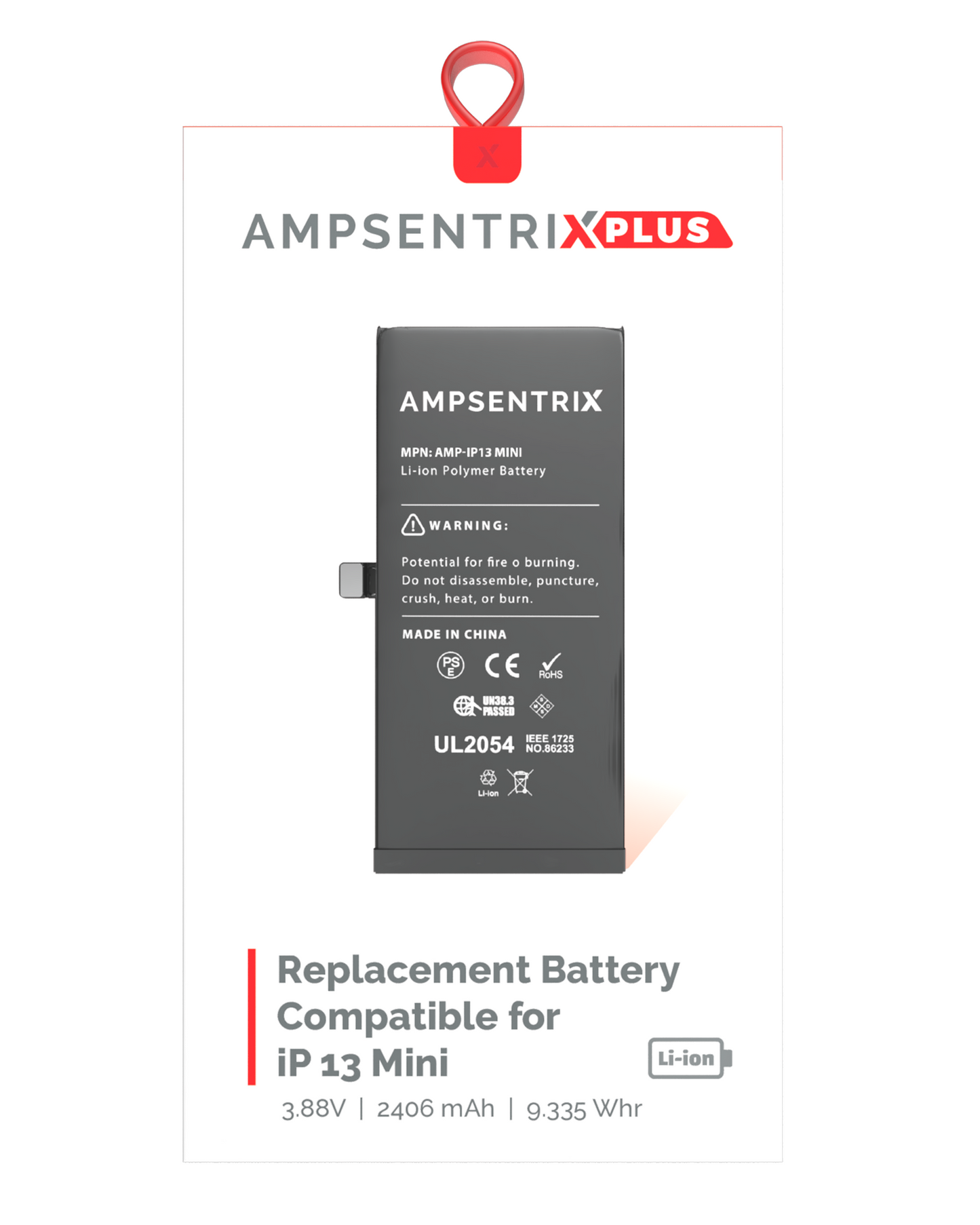 Batería AmpSentrix Plus iPhone 13 Mini
