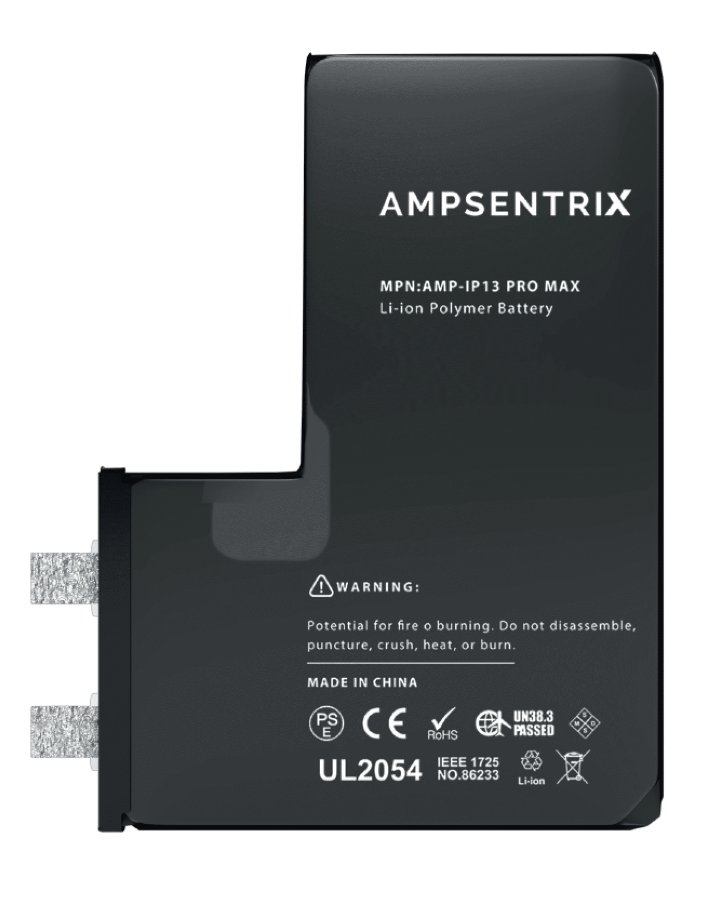 Batería de repuesto para iPhone 13 Pro Max (se requiere soldadura por puntos) (AmpSentrix Core Extended)