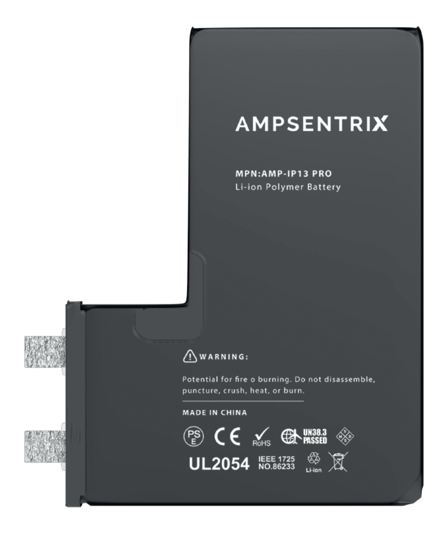 Batería de repuesto para iPhone 13 Pro (requiere soldadura por puntos) (AmpSentrix Core Extended)