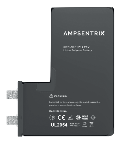 Batería de repuesto para iPhone 13 Pro (requiere soldadura por puntos) (AmpSentrix Core Extended)
