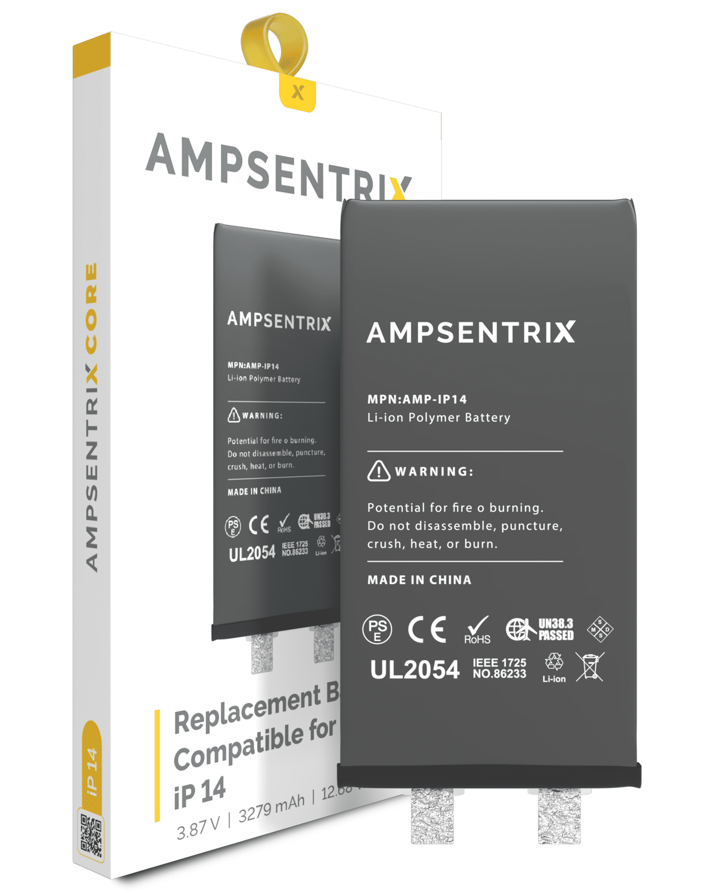 Batería de repuesto para iPhone 14 (Se requiere soldadura por puntos) (AmpSentrix Core)