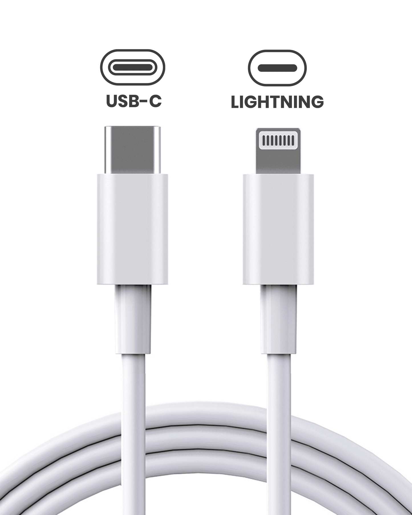 Cable USB-C a Lightning para iPhone/iPad (1 m) (Nuevo, Calidad OEM)