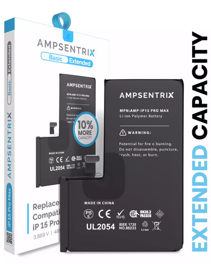 Bateria AmpSentrix Basic Cap. Extendida iPhone 15 Pro Max