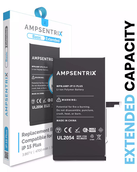 Bateria AmpSentrix Basic Cap. Extendida iPhone 15 Plus