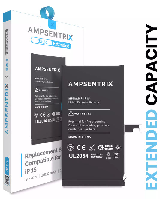 Bateria AmpSentrix Basic Cap. Extendida iPhone 15