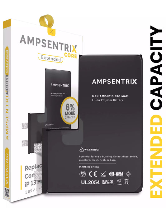 Batería de repuesto para iPhone 13 Pro Max (se requiere soldadura por puntos) (AmpSentrix Core Extended)