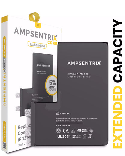 Batería de repuesto para iPhone 13 Pro (requiere soldadura por puntos) (AmpSentrix Core Extended)
