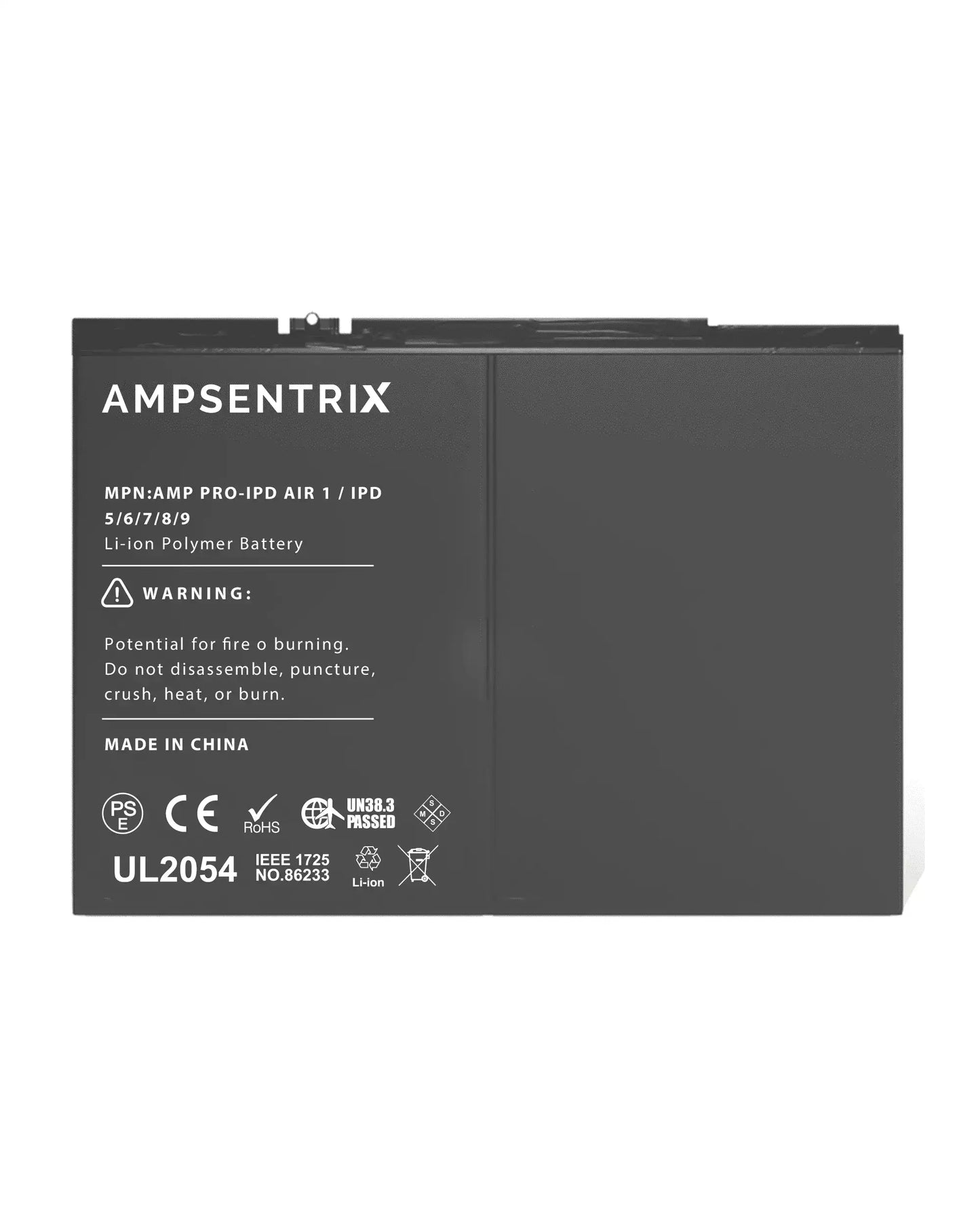 Batería de repuesto para iPad Air 1 / iPad 5 (2017) / iPad 6 (2018) / iPad 7 (2019) / iPad 8 (2020) / iPad 9 (2021) (AmpSentrix Pro)