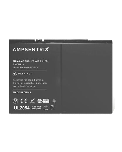 Batería de repuesto para iPad Air 1 / iPad 5 (2017) / iPad 6 (2018) / iPad 7 (2019) / iPad 8 (2020) / iPad 9 (2021) (AmpSentrix Pro)