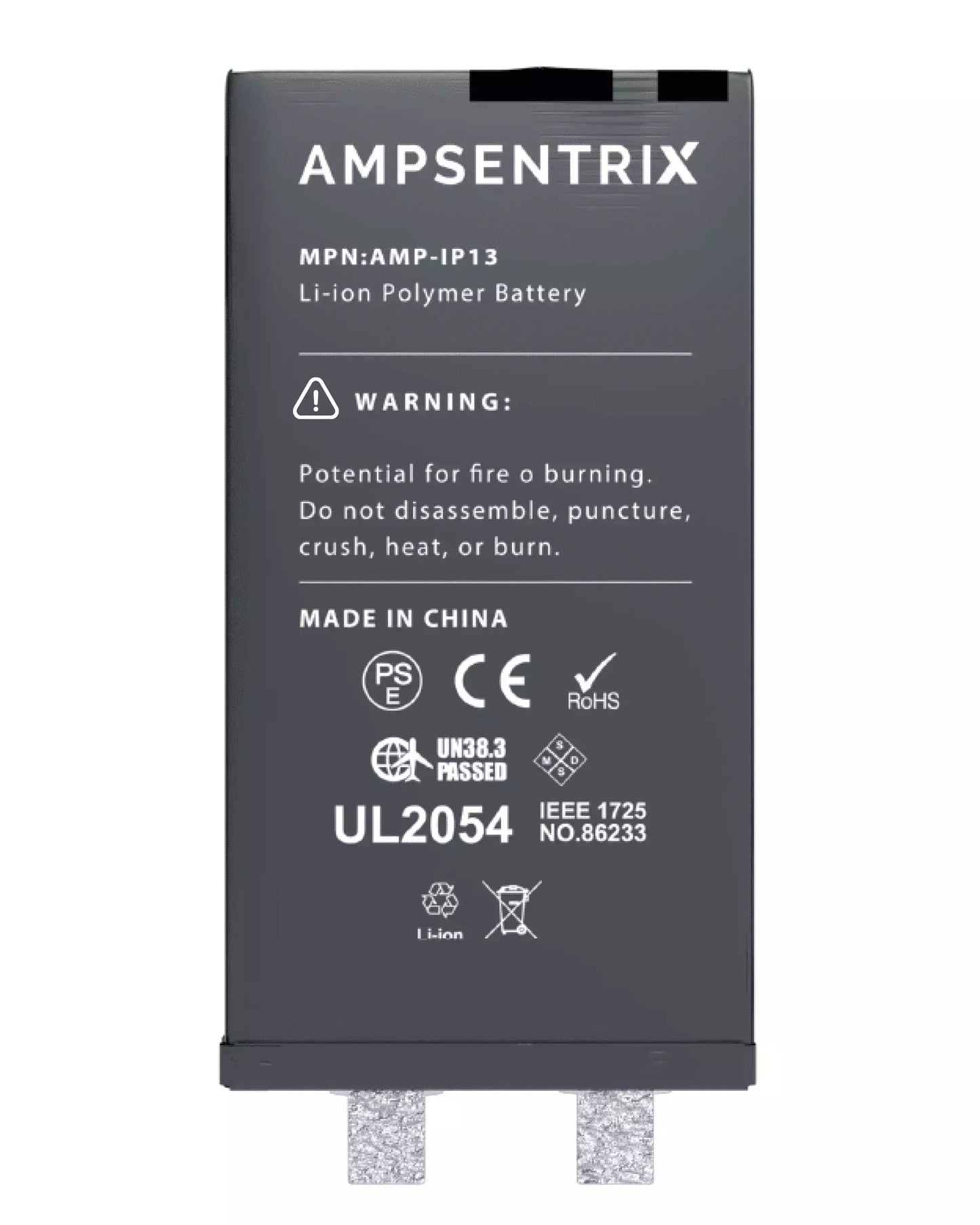 Batería de repuesto para iPhone 13 (requiere soldadura por puntos) (AmpSentrix Core Extended)