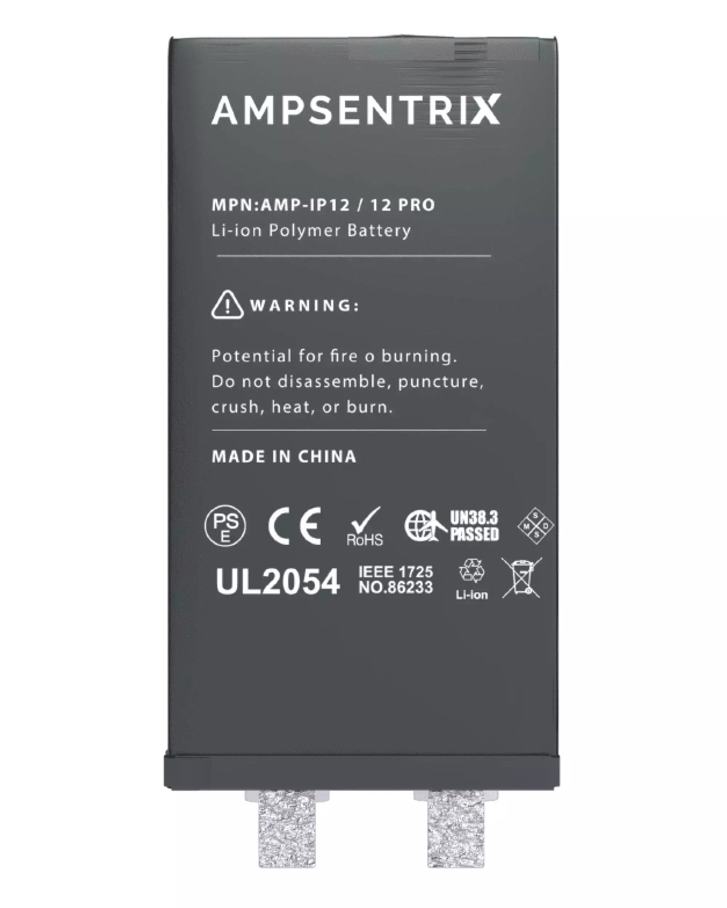 Batería de repuesto para iPhone 12/12 Pro (requiere soldadura por puntos) (AmpSentrix Core Extended)