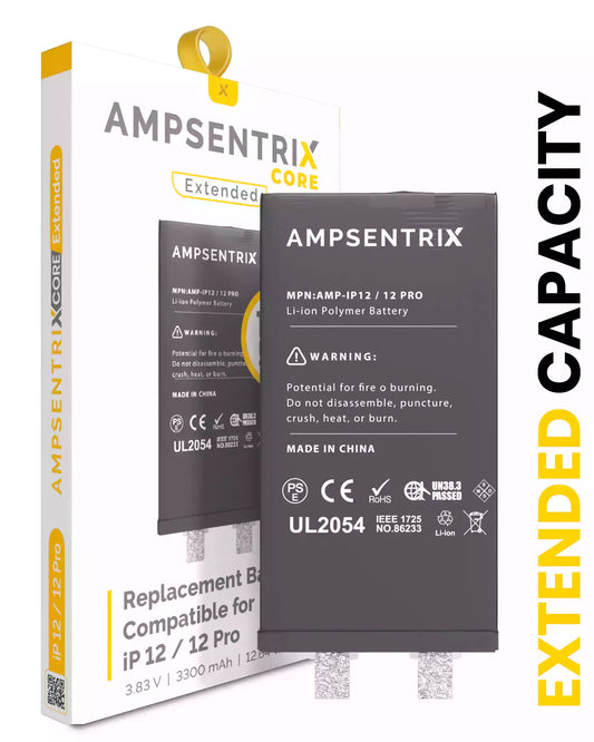Batería de repuesto para iPhone 12/12 Pro (requiere soldadura por puntos) (AmpSentrix Core Extended)