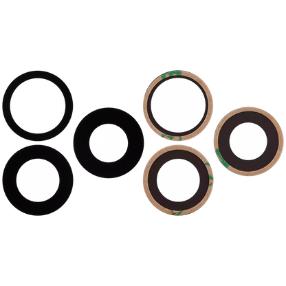 Lente de cámara trasera (solo cristal) con adhesivo para iPhone 16 Pro / 16 Pro Max (juego de 3 piezas) (Premium) 100% Zafiro