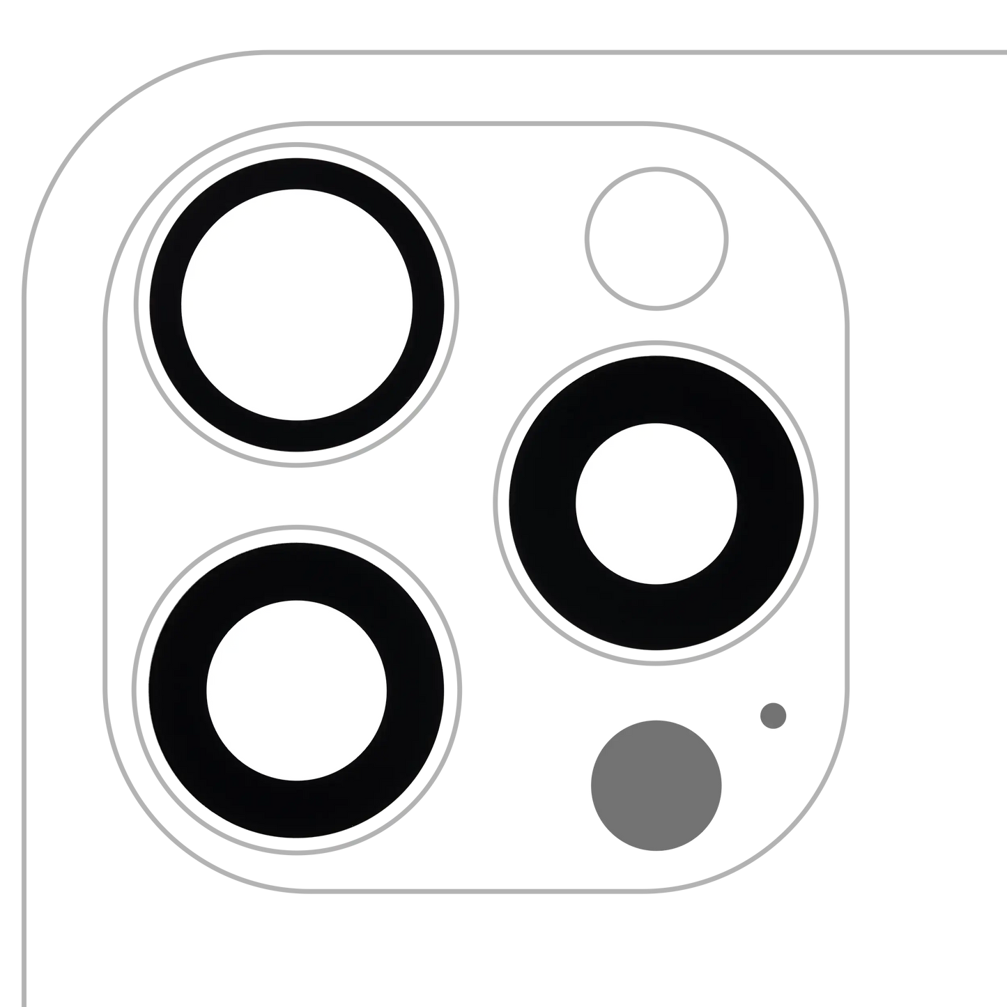 Lente de cámara trasera (solo cristal) con adhesivo para iPhone 16 Pro / 16 Pro Max (juego de 3 piezas) (Premium) 100% Zafiro