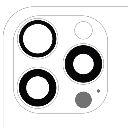 Lente de cámara trasera (solo cristal) con adhesivo para iPhone 16 Pro / 16 Pro Max (juego de 3 piezas) (Premium) 100% Zafiro