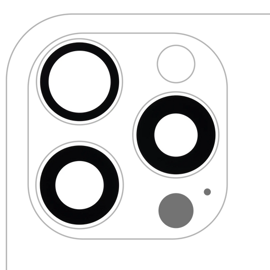 Lente de cámara trasera (solo cristal) con adhesivo para iPhone 16 Pro / 16 Pro Max (juego de 3 piezas) (Premium) 100% Zafiro