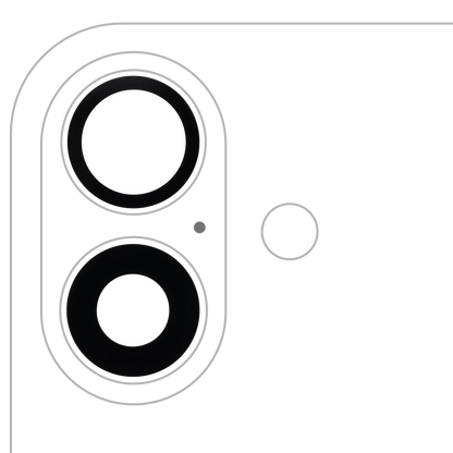 Lente de cámara trasera (solo cristal) con adhesivo para iPhone 16/16 Plus (juego de 2 piezas) (Premium) 100% Zafiro