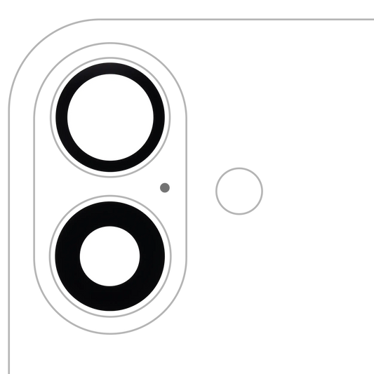 Lente de cámara trasera (solo cristal) con adhesivo para iPhone 16/16 Plus (juego de 2 piezas) (Premium) 100% Zafiro